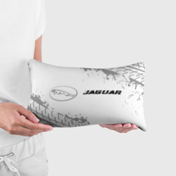 Подушка 3D антистресс Jaguar Speed на светлом фоне со следами шин: надпись и символ - фото 2