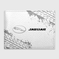 Обложка для студенческого билета Jaguar Speed на светлом фоне со следами шин: надпись и символ