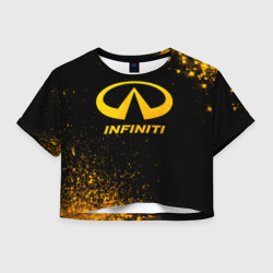 Женская футболка Crop-top 3D Infiniti - gold gradient