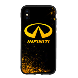 Чехол для iPhone XS Max матовый Infiniti - gold gradient