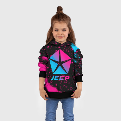 Детская толстовка 3D Jeep - neon gradient, цвет черный - фото 4