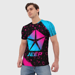 Мужская футболка 3D Jeep - neon gradient - фото 2