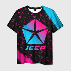 Мужская футболка 3D Jeep - neon gradient