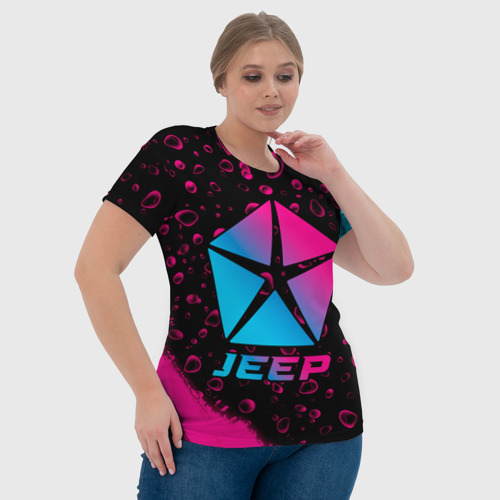 Женская футболка 3D с принтом Jeep - neon gradient, фото #4