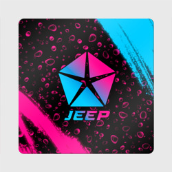 Магнит виниловый Квадрат Jeep - neon gradient