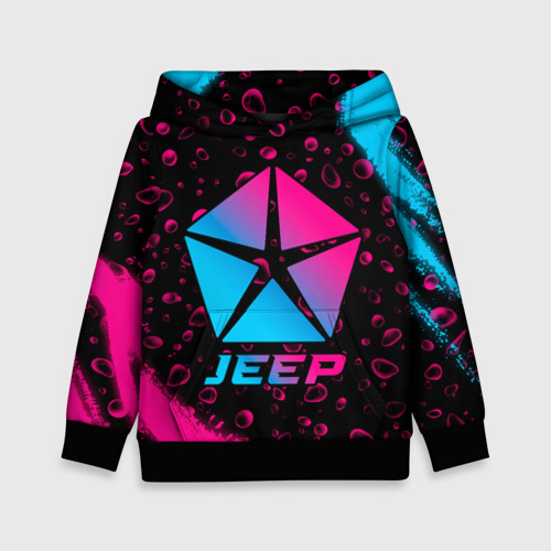 Детская толстовка 3D Jeep - neon gradient, цвет черный