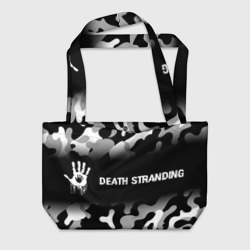 Пляжная сумка 3D Death Stranding glitch на темном фоне: надпись и символ