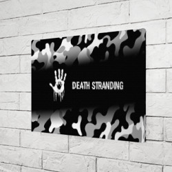 Холст прямоугольный Death Stranding glitch на темном фоне: надпись и символ - фото 2