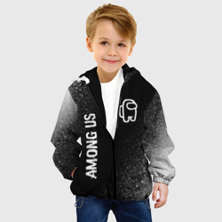 Детская куртка 3D Among Us glitch на темном фоне: надпись, символ - фото 2
