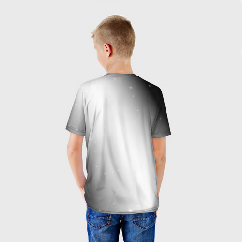 Детская футболка 3D с принтом Need for Speed glitch на светлом фоне: надпись, символ, вид сзади #2