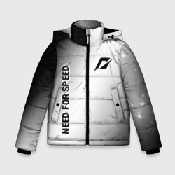 Зимняя куртка для мальчиков 3D Need for Speed glitch на светлом фоне: надпись, символ