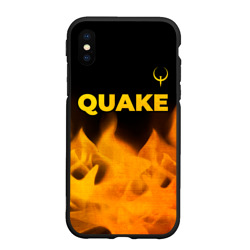 Чехол для iPhone XS Max матовый Quake - gold gradient: символ сверху
