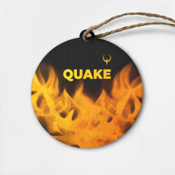 Деревянная игрушка круг Quake - gold gradient: символ сверху