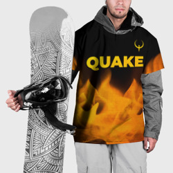 Накидка на куртку 3D Quake - gold gradient: символ сверху
