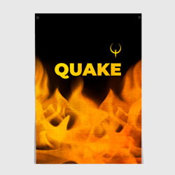 Постер Quake - gold gradient: символ сверху