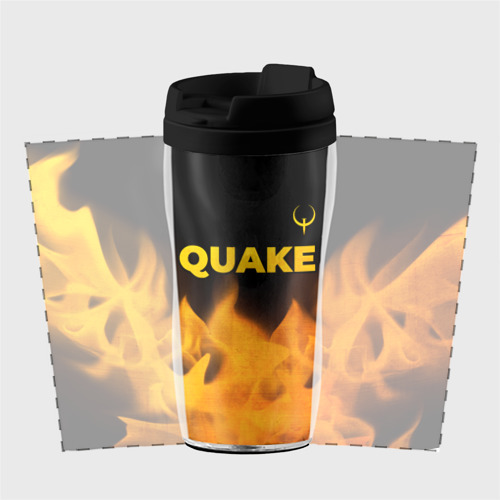 Термокружка-непроливайка Quake - gold gradient: символ сверху - фото 2