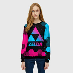 Женский свитшот 3D Zelda - neon gradient - фото 2