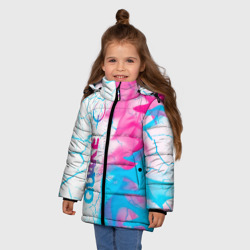 Зимняя куртка для девочек 3D Quake neon gradient style: по-вертикали - фото 2