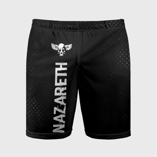 Мужские шорты спортивные Nazareth glitch на темном фоне: по-вертикали, цвет 3D печать