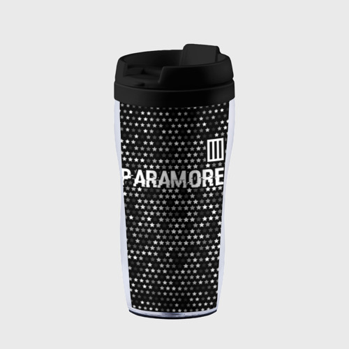 Термокружка-непроливайка Paramore glitch на темном фоне: символ сверху