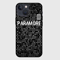 Чехол для iPhone 13 mini Paramore glitch на темном фоне: символ сверху