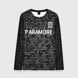 Мужской лонгслив 3D Paramore glitch на темном фоне: символ сверху