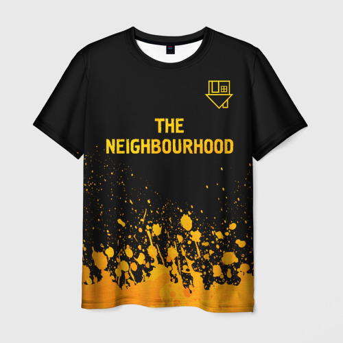 Мужская футболка 3D The Neighbourhood - gold gradient: символ сверху, цвет 3D печать