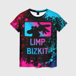 Limp Bizkit - neon gradient – Женская футболка 3D с принтом купить со скидкой в -26%