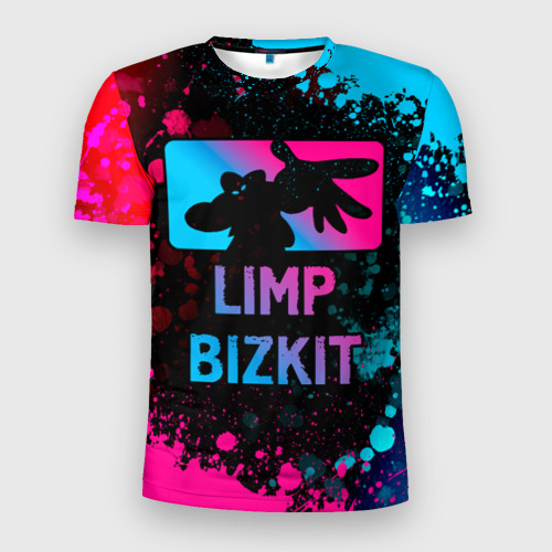 Мужская футболка 3D Slim Limp Bizkit - neon gradient, цвет 3D печать