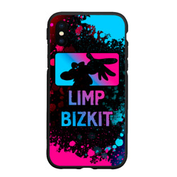 Чехол для iPhone XS Max матовый Limp Bizkit - neon gradient