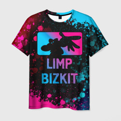 Мужская футболка 3D Limp Bizkit - neon gradient