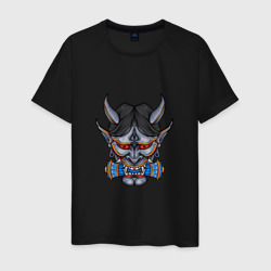 Мужская футболка хлопок Японская маска демона