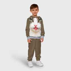 Детский костюм с толстовкой 3D Кошка показывает язык - фото 2