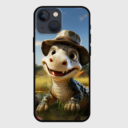 Чехол для iPhone 13 mini Милый крокодил в шляпке