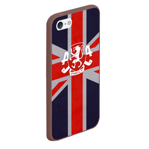 Чехол для iPhone 5/5S матовый Asking Alexandria британский флаг, цвет коричневый - фото 3