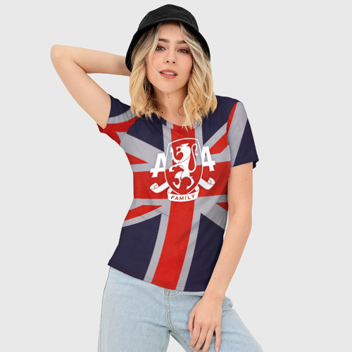 Женская футболка 3D Slim Asking Alexandria британский флаг, цвет 3D печать - фото 3