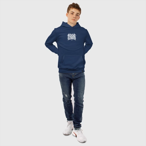 Детская светящаяся толстовка с принтом Asking Alexandria lettering, вид сбоку #3