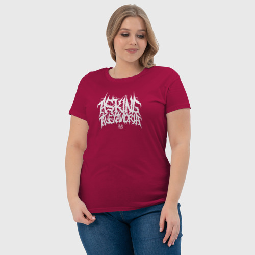 Светящаяся женская футболка с принтом Asking Alexandria lettering, фото #4