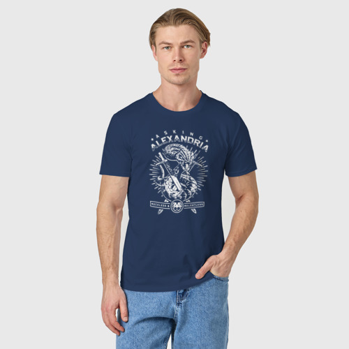 Мужская светящаяся футболка с принтом Asking Alexandria: snake, фото на моделе #1