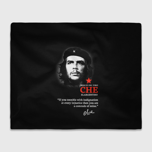 Плед 3D Che Guevara автограф, цвет 3D (велсофт)