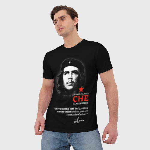 Мужская футболка 3D Che Guevara автограф, цвет 3D печать - фото 3