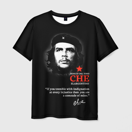 Мужская футболка 3D Che Guevara автограф, цвет 3D печать