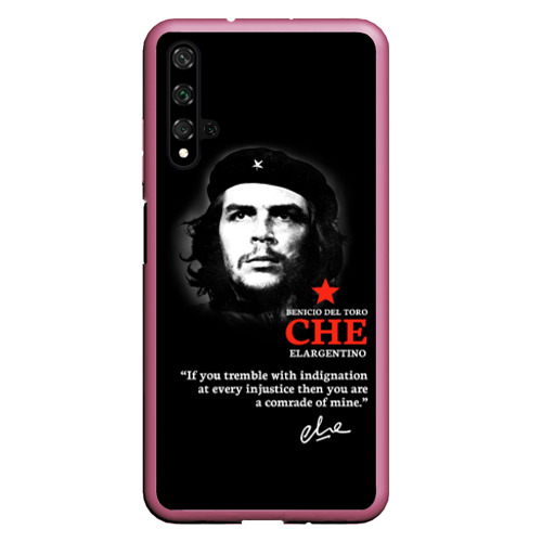 Чехол для Honor 20 Che Guevara автограф, цвет малиновый