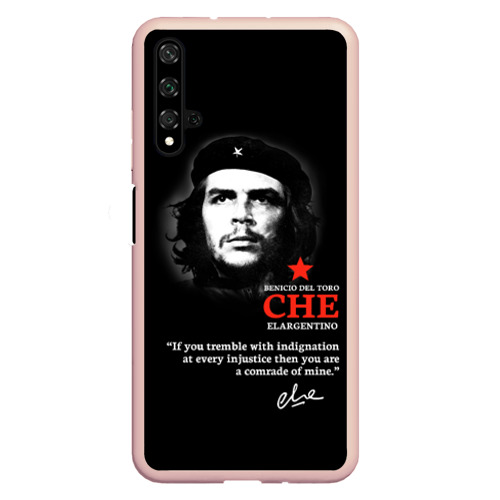 Чехол для Honor 20 Che Guevara автограф, цвет светло-розовый