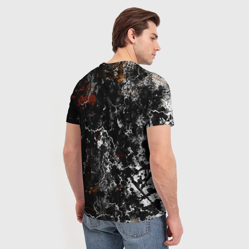 Мужская футболка 3D Граффити трещины - абстрактный чёрный гранж, цвет 3D печать - фото 4