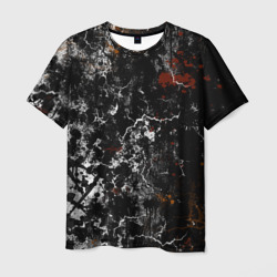 Граффити трещины - абстрактный чёрный гранж – Мужская футболка 3D с принтом купить со скидкой в -26%