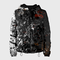 Женская куртка 3D Граффити трещины - абстрактный чёрный гранж