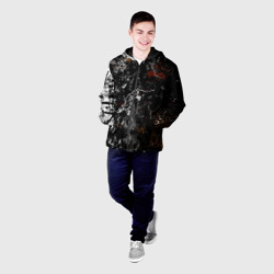 Мужская куртка 3D Граффити трещины - абстрактный чёрный гранж - фото 2