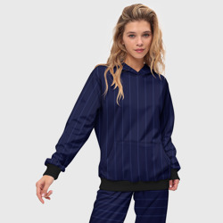 Женский костюм с толстовкой 3D Серьезный тёмно-синий полосы - фото 2