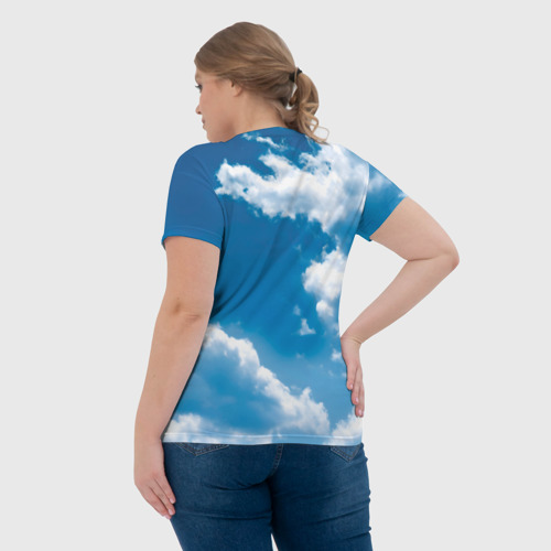 Женская футболка 3D с принтом Боинг 737 max 9, вид сзади #2